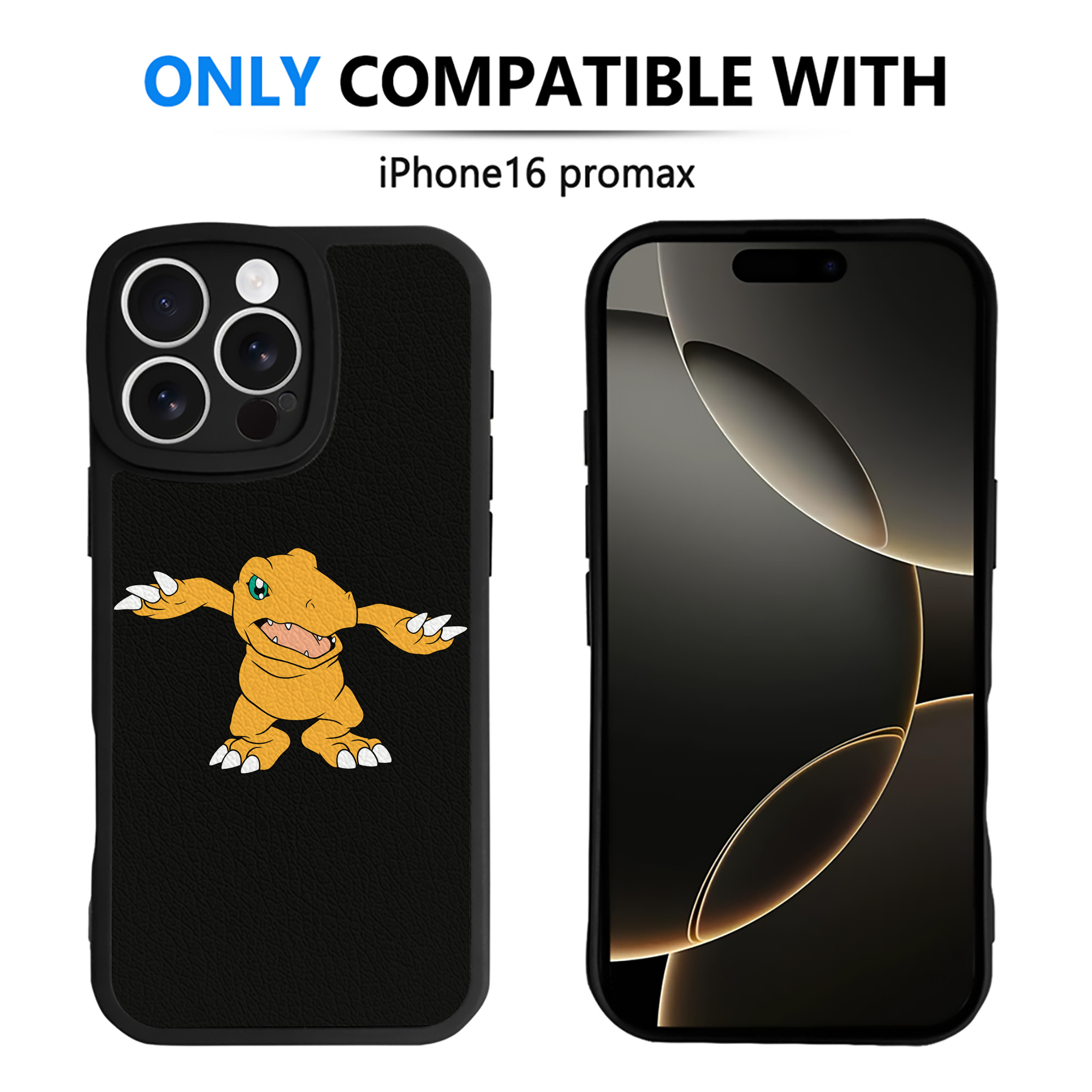 （画像用） Digimon デジタルモンスター/デジモン 【iPhone 16シリーズ対応】シリコンスマホケース（レザー調） 材質：シリコン